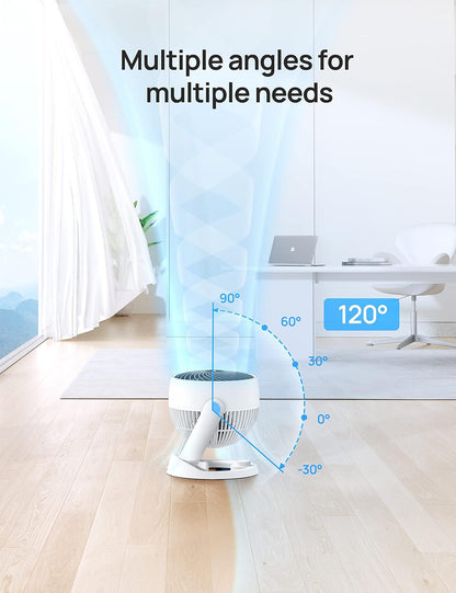 Dreo Fan for Bedroom, 12 Inches, 70ft Powerful Airflow, 28db Quiet Table Air Circulator Fans for Dorm Room, 120° Adjustable Tilt, 3 Speeds, Desktop Fan for Home, Office, Kitchen
