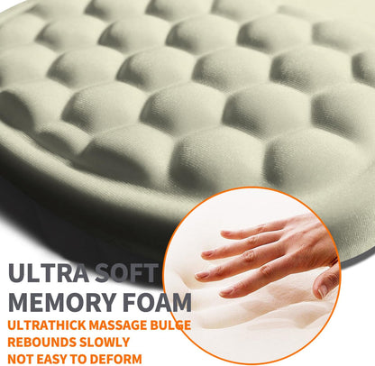 Ergonomic Joint Wrist Support Mouse Pad with Memory Foam Cushion Massage Bump, Carpal Tunnel Pain Relief Mousepad Slope Design for Wrist Rest, 11.8x7.9 in, Beige