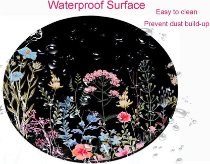 Floral Mouse Pad: Non-Slip Rubber Base & Comfortable Lycra Cloth - Cute Mouse Pad for Women, Round Waterproof for Computer, Laptop, Office, Home