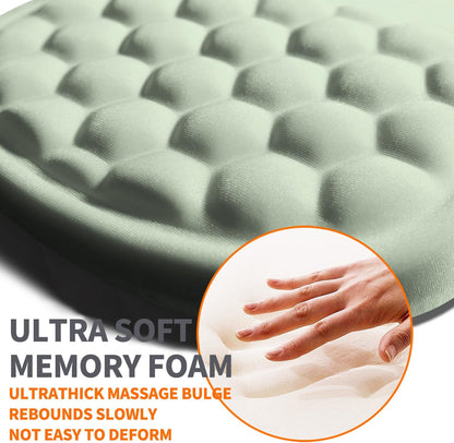 Ergonomic Joint Wrist Support Mouse Pad with Memory Foam Cushion Massage Bump, Carpal Tunnel Pain Relief Mousepad Slope Design for Wrist Rest, 11.8x7.9 in, DarkSeaGreen