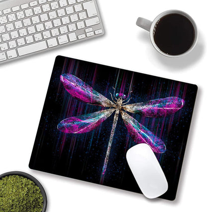 Hokafenle Mouse Pad, Purple Dragonfly Mouse Pad, Square Custom Mouse Mat Waterproof Mousepad Non-Slip Rubber Base MousePads for Office Home Laptop