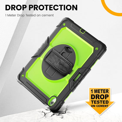 timecity for iPad (A16) 11th/ 10th Generation Case 11''/ 10.9 Inch (2025/2022) - Heavy Duty Protective Cover with Screen Protector, Stand, Shoulder Strap & Pencil Holder | Kids-Friendly - Green