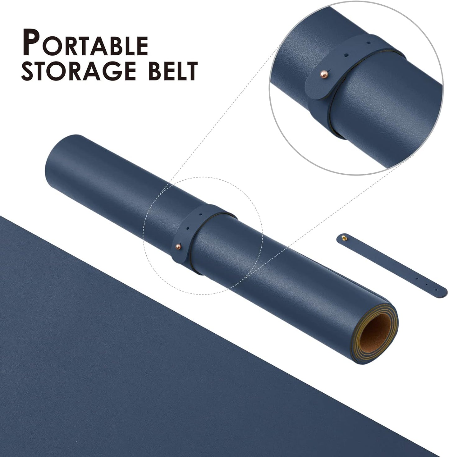 Cork Desk Mat - Dual-Sided Desk Pad for Office and Home - Desk Organization and Accessories - Ideal for Large Mouse Pad and Desk Mats on Top of Desks(Dark Blue,80cmx 40cm)