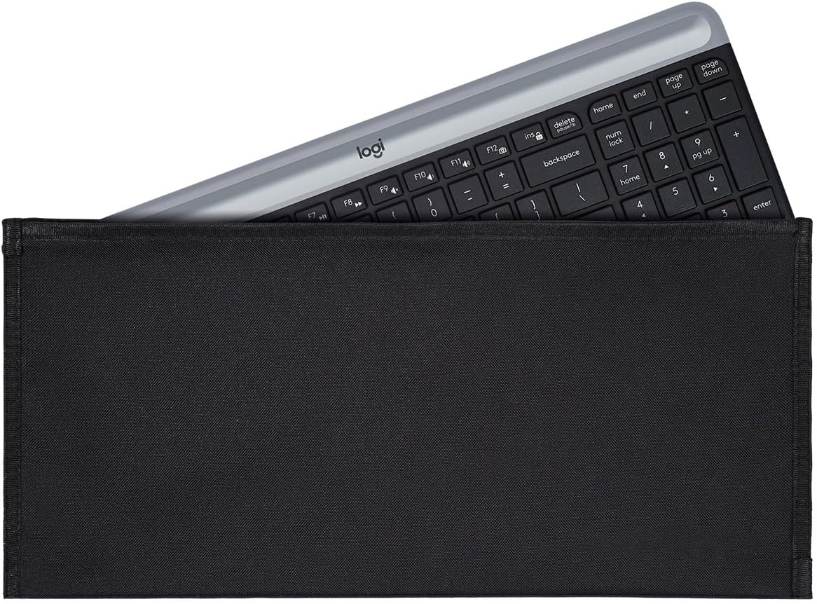 Keyboard Anti Dust Bag Sleeve Pouch for 60%-80% Keys Keyboard, Logitech/Redragon/Havit/Keychron/RK ROYAL KLUDGE/MageGee/Apple Magic Universal Wireless/Wire Computer/Gaming Keyboard Case Cover-Black