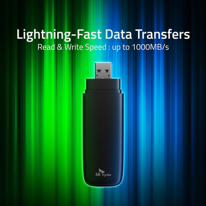 SK hynix Tube T31 1TB Stick Type SSD with DRAM | up to 1000MB/s | 10 Gbps | USB-A 3.2 Gen2 | External Solid State Flash Drive Compatible with PS4, PS5, Xbox, Window PC & Mac