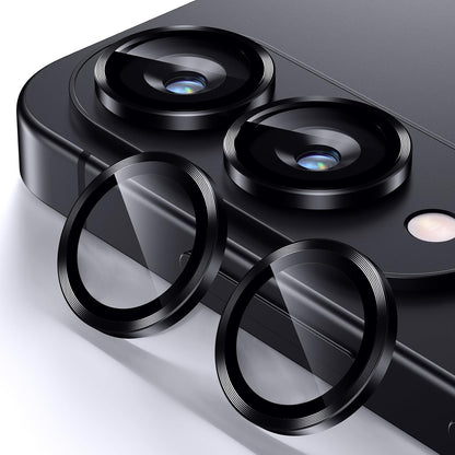 Korecase for Samsung Galaxy S25 Edge Camera Lens Protector, 9H Tempered Glass Anti Scratch Camera Screen Protector Shockproof Film Shcokproof Metal Ring Lens Protecor for Galaxy S25 Edge,Black
