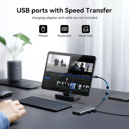 USB C Docking Station Dual Monitor HDMI Adapter for Dell HP Lenovo,Laptop Docking Station 3 Monitors USB C Hub Multiple Adapter Dongle with 2 HDMI 4K+VGA+100W PD Charger+3 USB Port+SD/TF Card Reader