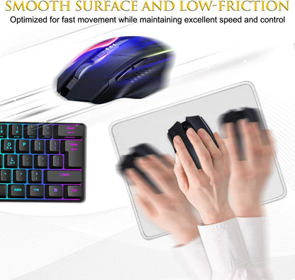 JIKIOU 3 Pack Mouse Pad with Stitched Edge, Comfortable Mouse Pads with Non-Slip Rubber Base, Washable Mousepads Bulk with Lycra Cloth, Mouse Pads for Computers Laptop Mouse 10.2x8.3in Blank White