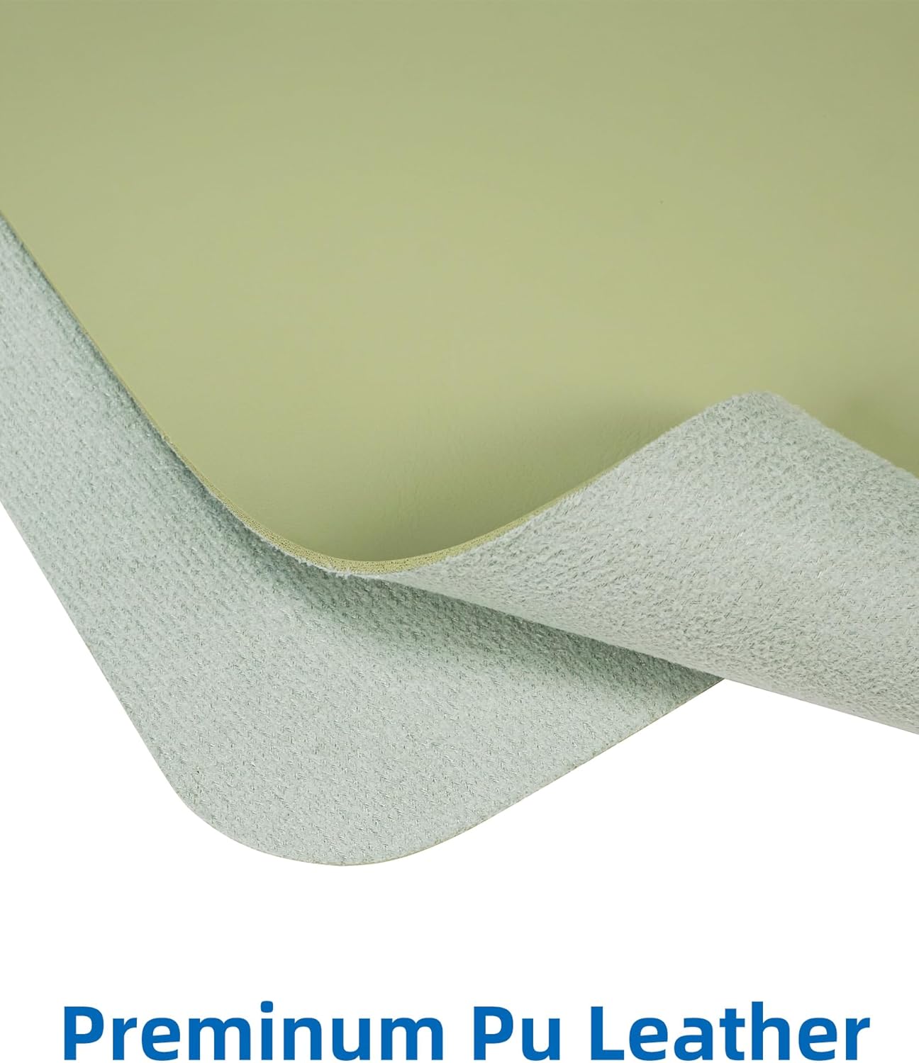 Leather Desk Pad Protector,Mouse Pad,Office Desk Mat, Non-Slip PU Leather Desk Blotter,Large Desk mat,Waterproof Keyboard mat for Office/Home/Decor (Olive Green,48" x 17")