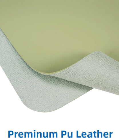 Leather Desk Pad Protector,Mouse Pad,Office Desk Mat, Non-Slip PU Leather Desk Blotter,Large Desk mat,Waterproof Keyboard mat for Office/Home/Decor (Olive Green,48" x 17")