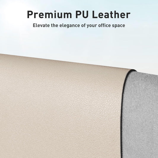 Aothia Large PU Leather Desk Pad Protector – Non-Slip Mouse Pad & Writing Mat for Office/Home, Waterproof, Easy to Clean (36" x 17", Eggshell)