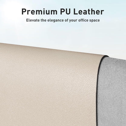 Aothia Large PU Leather Desk Pad Protector – Non-Slip Mouse Pad & Writing Mat for Office/Home, Waterproof, Easy to Clean (23.6" x 13.7", Eggshell)