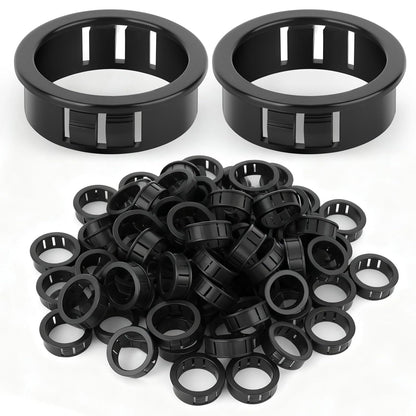 100PCS 7/8" Black Cable Snap Bushing Grommet, Snap in Cord Bushing Protect Cables