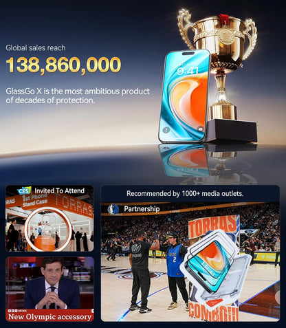 TORRAS Military-Grade Shatterproof for iPhone 16 Pro Max Screen Protector [9H+ Aerospace Tempered Glass＆ One-Step Installation] Full Coverage Fit Bubble Free Top-Notch Protection, 2 Pack, GlassGo X