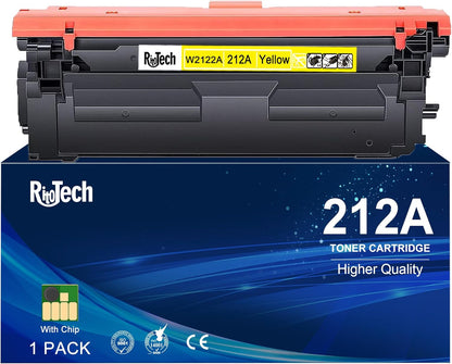 212A Yellow Toner Cartridge,Compatible Replacement for HP 212 A 212X W2122A W2120X, for HP Color Laserjet Enterprise M554 m554dn M555 M555dn Flow MFP M578 Printer, with Upgraded Chip,No Fading