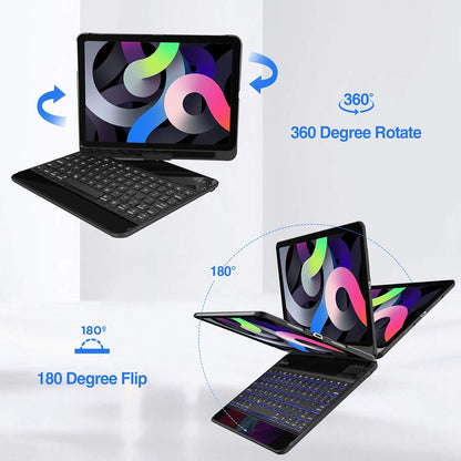 ProCase 360° Rotation Keyboard Case for iPad Air 11" (M3/M2) 2025/2024/Air 5th/4th 10.9" 2022 2020/ iPad Pro 11" 2022 2021 2020 2018, Wireless Keyboard with 7 Colors Backlit, Auto Sleep/Wake -Black