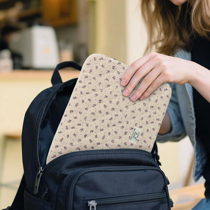 Puffy Laptop Sleeve 13-15.6 Inch Cute Quilted Laptop Protective Case Padded Floral Computer Sleeve for MacBook (A-Purple, 13 Inch)