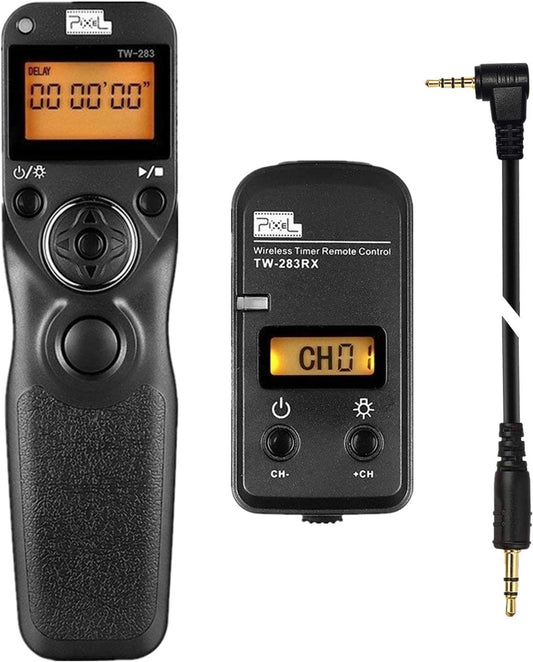 Pixel Wireless Timer Remote Shutter Release TW283-L1 Wireless Remote Control Wire Release Compatible with Panasonic S5 S1H S1R S1M S1 G95 G91 FZ10002 G9 GH5 G85 G81 GX8 GX7 GH4 GH3 FZ2500 FZ2000