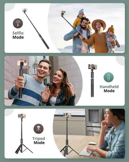 Sensyne 63" Selfie Stick Tripod, Extendable Phone Tripod with Wireless Remote Compatible with Cell Phones for Selfies, Photography,Video, Live Stream