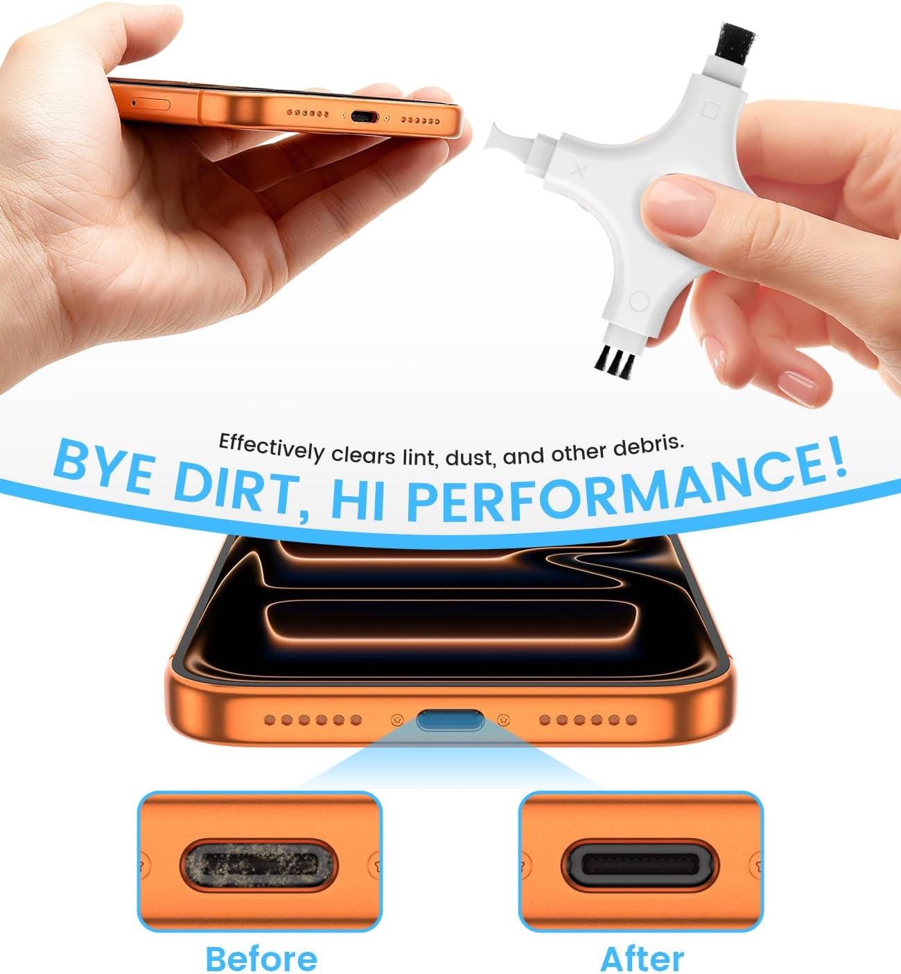 CODOGOY iPhone Cleaning Kit Port Cleaner Repair & Restore Tool Soft Brush Cleaning Tool Fit for All Devices