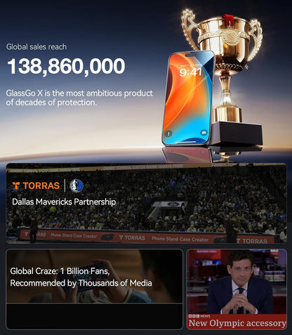 TORRAS Military-Grade Shatterproof for 16 Plus Screen Protector 6.7 Inch [9H+ Tempered Glass& One-Step Installation] Anti-Scratch Full Coverage Fit Bubble Free Case-Friendly Film, 2 Park,GlassGo X