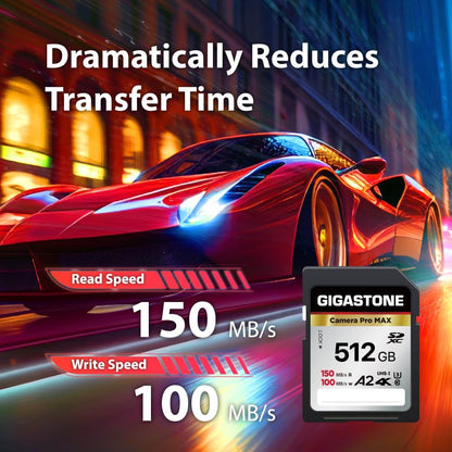 [5-Yrs Free Data Recovery] GIGASTONE 512GB SD Card, 4K Camera Pro MAX, A2 4K SDXC Memory Card High Speed 4K UHD Video Compatible with Canon Kodak Digital Camera, with 1 Mini case