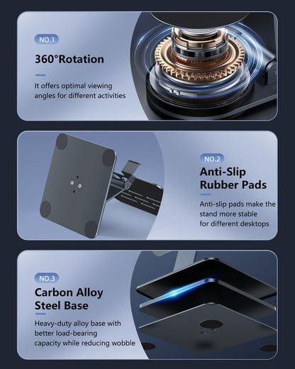 for Samsung Galaxy Z Fold 7 6 5 4 All Fold Smartphones Bluetooth Keyboard Stand Mouse & Pen Set, Portable Travel Wireless Keyboard Adjustable Foldable Aluminum Alloy Desk Holder for 4.7"-8.5" Tablets