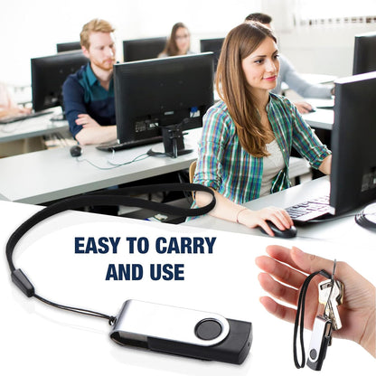 Aoriher 50 Pack USB 2.0 Flash Drives Bulk, Portable USB Thumb Drives with Lanyards, Swivel Flash Drives Thumb Drives for Office School Data Storage (4GB)