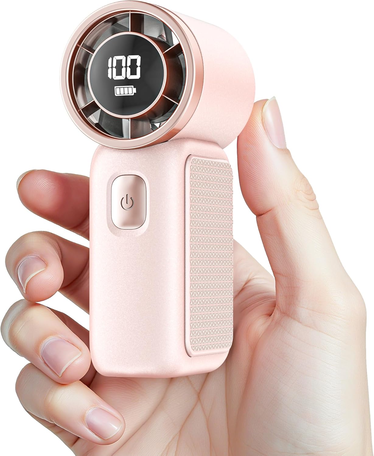 Portable Handheld Mini Fan, 6 Gear Wind, Hand Small Travel Personal Held Fans, Rechargeable Turbo Fan, Gifts for Women Men, for Camping Vacation Outdoor (pink)