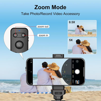 Newmowa Phone Wireless Bluetooth Remote Control, Support Video Photo Shooting/Zooming/Lens Switching, Rechargeable Remote Shutter for Selfie Vlog, ONLY Compatible with iPhone(iOS 15 Above)