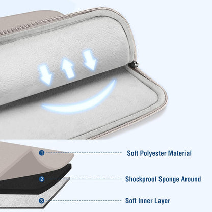 MOSISO Laptop Case 16 inch, 15-15.6 inch Laptop Sleeve Compatible with MacBook Pro 16 M4 M3 M2 M1, HP Acer Dell Lenovo ASUS Notebook, Polyester Vertical Computer Sleeve Bag with Pocket, Stone Gray