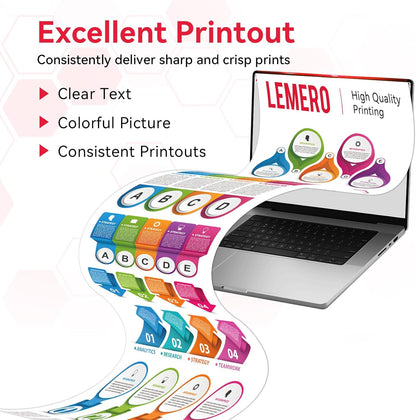 LEMERO Compatible 054H Toner Cartridge Replacement for Canon 054 054H Toner Cartridges Set for Canon Color ImageCLASS MF644Cdw MF642Cdw LBP622Cdw MF641Cw Printer (Black Cyan Magenta Yellow, 4-Pack)