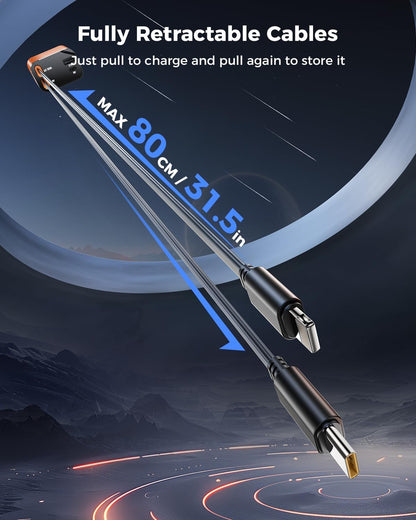 [2024 Upgraded] 4 in 1 Retractable Car Charger, SUPERONE Smaller Fast Car Phone Charger 69W with Cord, USB C and iPhone Car Charger Adapter, Compatible iPhone 15/15 Pro Max/14/13/12/11, Sumsung