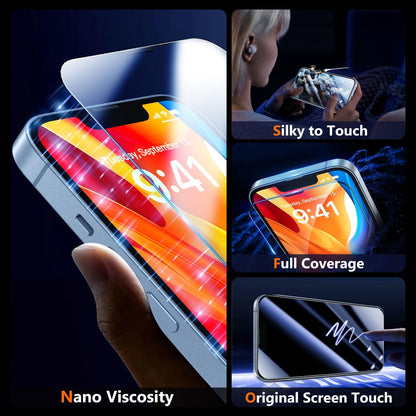 UniqueMe Screen Protector for iPhone 16e / iPhone 13 / iPhone 13 Pro/iPhone 14 Screen Protector Tempered Glass Full Coverage, Easy Installation, Case Friendly 2 Packs