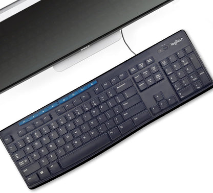 Silicone Keyboard Cover for Logitech K200 K260 K270,Ergonomic Wireless Keyboards, MK200 MK260 Keyboard Skin Waterproof Dustproof - Transparent