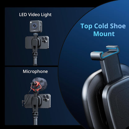 SMALLRIG AC-10 Magnetic Attachable Phone Clamp, Phone Mount with Cold Shoe Mount and 1/4"-20 Threaded Hole, for iPhone 17/16 / 15/14 / 13/12 Series, 90° Tilt for Recording, Live Streaming-5283