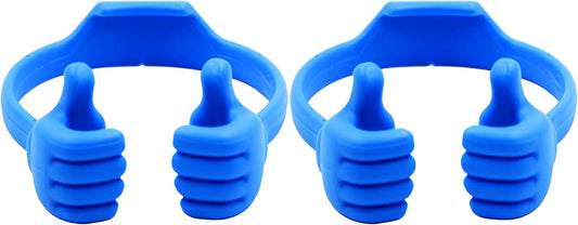 Honsky Cell Phone Stand Holder 2-Pack,Thumbs Up Lazy Phone Stand,Universal Adjustable Flexible Dock for All Phones & Tablets,Cute Stocking Stuffer Gift for Teen Girls,Blue