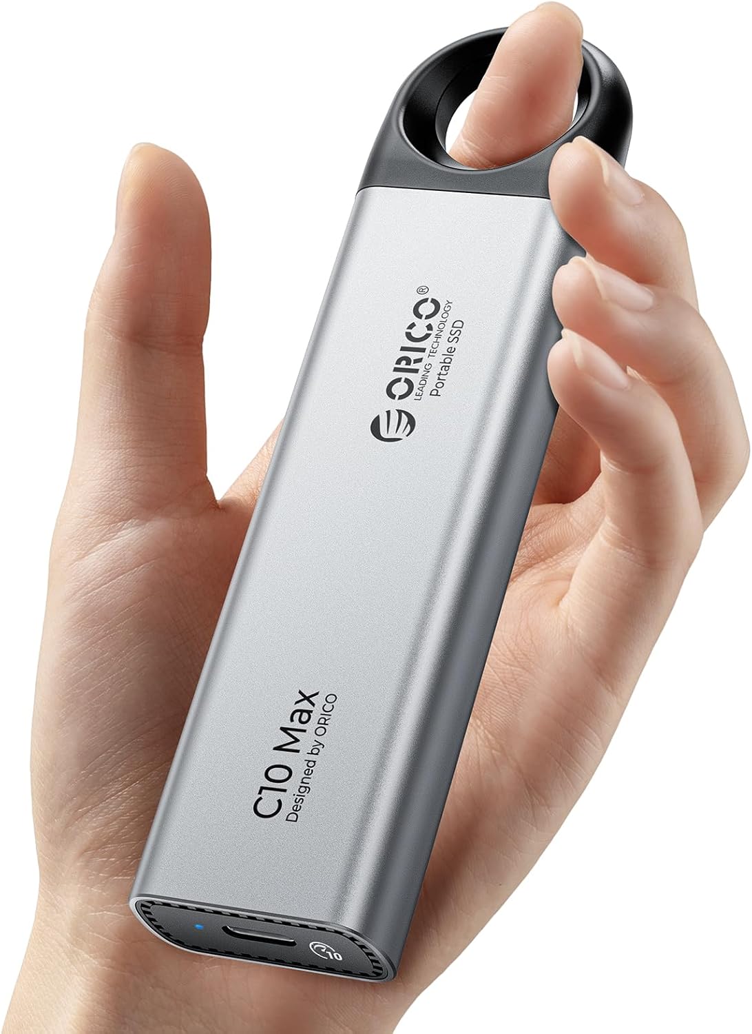 ORICO 4TB Portable SSD Up to 800MB/s, Hanging Hole Design External Solid State Drive, 2 in 1 USB C&A Cable, Durable Storage for Type-C Smartphone, Tablets, Laptops, for Content Creators - C10Max