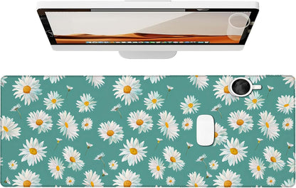 Daisy Gaming Mouse Pad, Large Office Desk Mat, Anti-Slip Rubber Base Mousepad for Computer Laptop Keyboard, Smooth Desk Pad for Home Office Gamer Work Accessories 31.5" x 11.8"