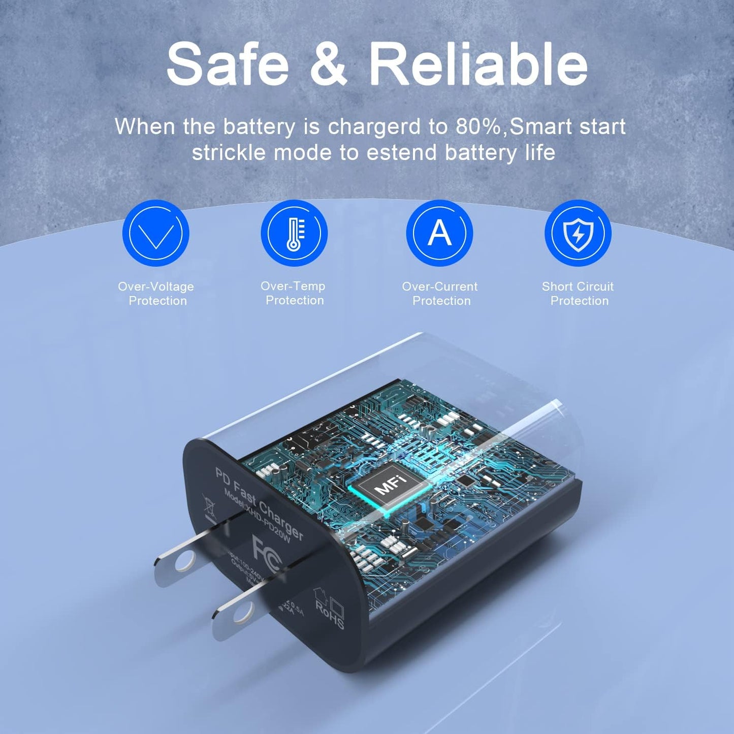 Matsusho iPhone Charger Fast Charging 10 FT, 2 Pack 20W USB C Wall Charger Block with 10FT Long Type C to Lightning Fast Charging Data Sync Cable Compatible for iPhone 14 13 12 11 Pro Max XS XR X iPad