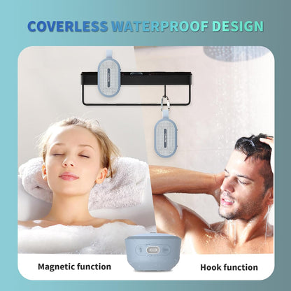 SOWO Wireless Portable Small Speaker, Ultra Magnetic Bluetooth Speaker for Golf Cart, Coverless IP67 Waterproof, 24 H Playtime, Pro Sound, Clip Hanging Design for Outdoor, Indoor - Blue