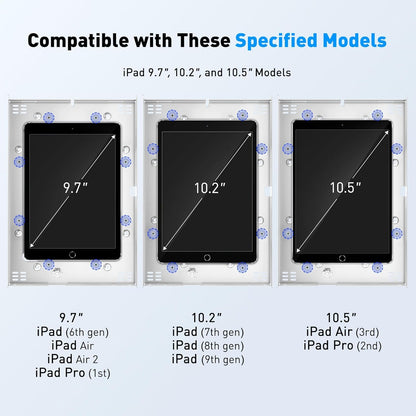 AboveTEK Anti-Theft iPad Kiosk Stand – POS iPad Security Stand & Locking Tablet Stand – Heavy Duty Base, 360° Swivel, 75° Tilt Bracket – Retail Business for iPad/iPad Air/iPad Pro (White)