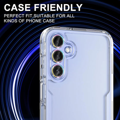for Samsung Galaxy A16 Camera Lens Protector, Individual Metal Ring Tempered Glass Lens Cover, [Strong Adsorption] Scratch Resistant Ultra-Thin HD Clear Lens Cover, 1 Set-Colorful Sparkly