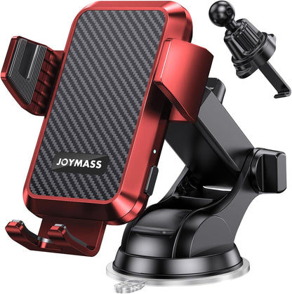 Wireless Car Charger, Phone Holders for Your Car, 15W Auto Clamping Phone Mount Car Accessories for iPhone 16 15 14 13 12 Mini Pro Max 11, Samsung Galaxy S24 Ultra S23 S22+ Note 20, etc - Red