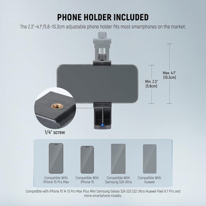 NEEWER Basic 74" Video Tripod Monopod, 3 Way Pan Tilt Head, Remote, Overhead Camera Mount, Horizontal Central Axis, Phone Holder Compatible with iPhone DSLR Telescope Projector, Max Load 17.6lb, TP05