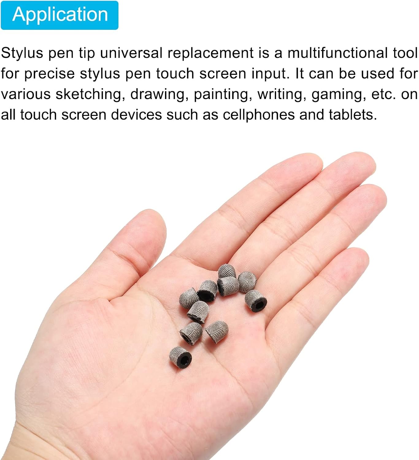 MECCANIXITY 12pcs 6mm Stylus Pen Fine Tips Conductive Fiber Capacitive Touch Screen Pens Tip Universal Replacement