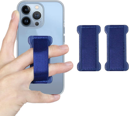Phone Grip Holder for Hand, Universal Finger Strap Phone Holder, Finger Selfie Grip Compatible with Most Smartphones (Blue) - 2Pack
