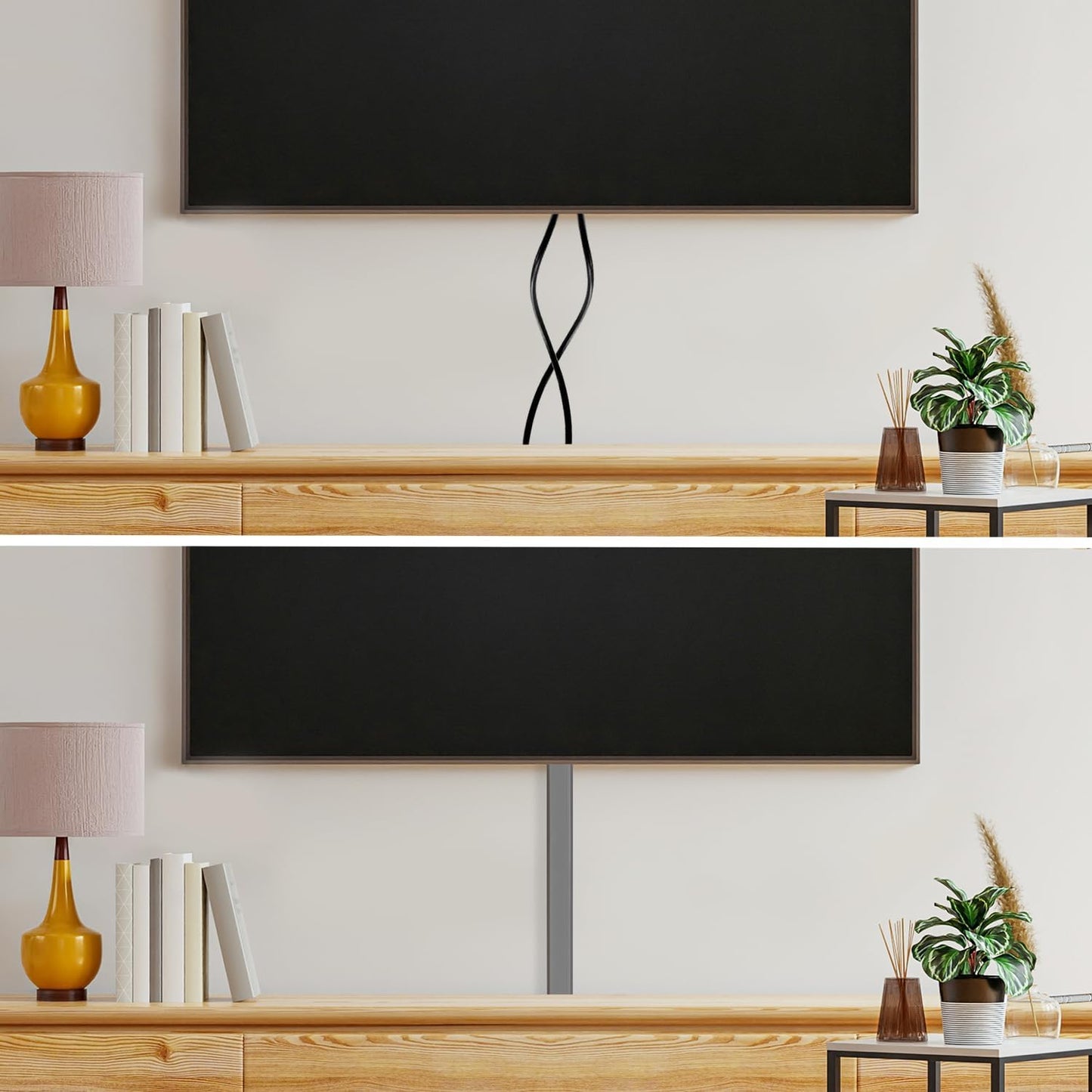 Rubber Bond TV Cord Hider Cable Protector - Strong Self Adhesive Wall Cord Cover Cable Hider - Low Profile Cable Management Wall Cord Concealer Cable Raceway (Grey, 6 Feet)