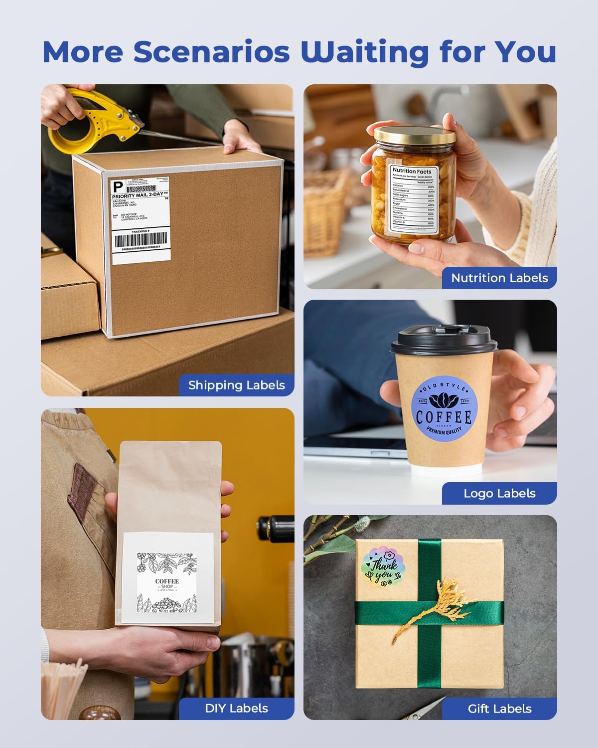 Phomemo Thermal Label Printer, Bluetooth M421 4 x 6 Shipping Label Printer, Portable Printers for Shipping, Warehouse, Barcode, Address,Compatible with Phone & PC,