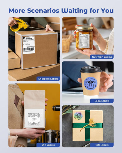 Phomemo Thermal Label Printer, Bluetooth M421 4 x 6 Shipping Label Printer, Portable Printers for Shipping, Warehouse, Barcode, Address,Compatible with Phone & PC,